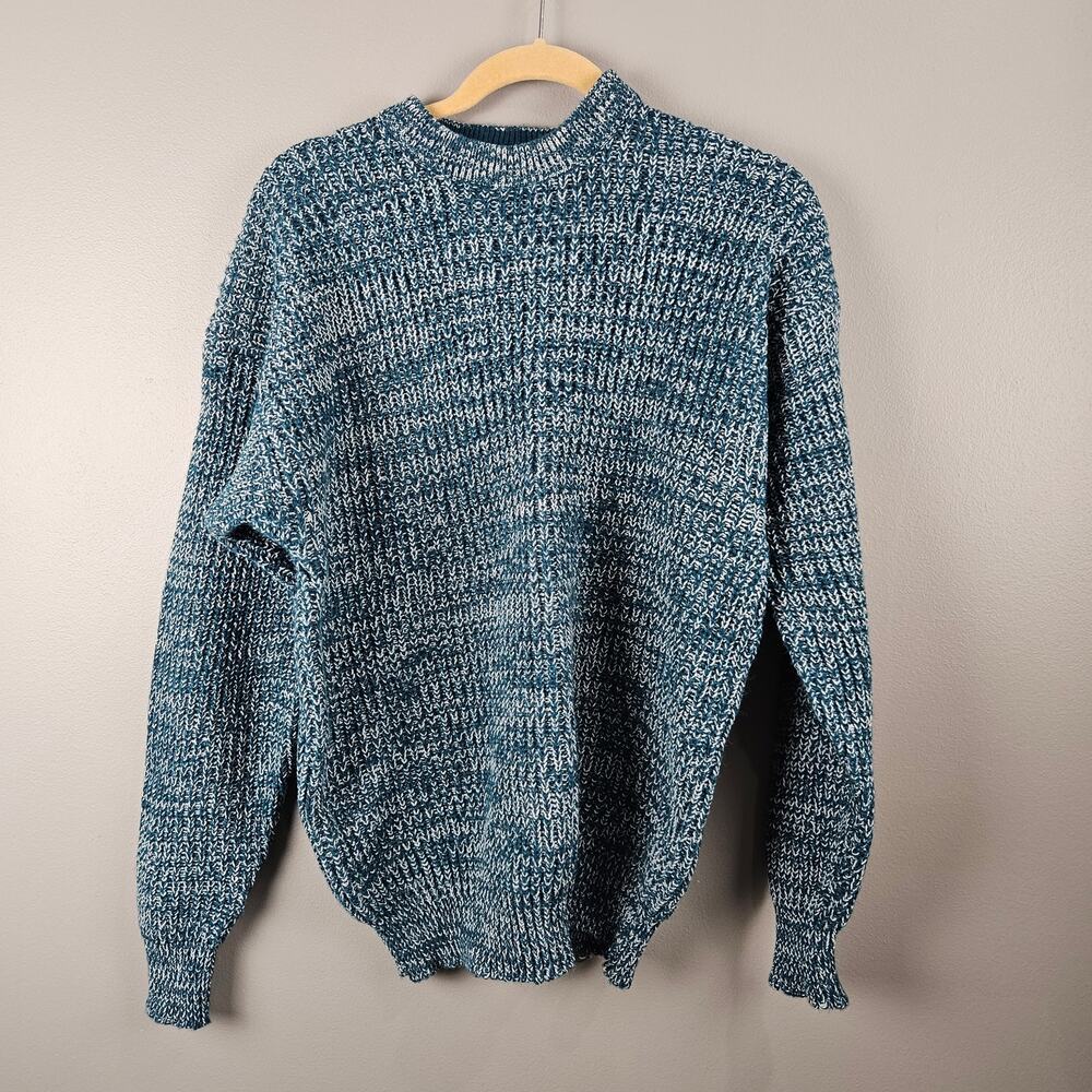 McGregor Blue Chunky Knit Sweater  Men’s Medium Retro 90s Vintage Cozy Pullover